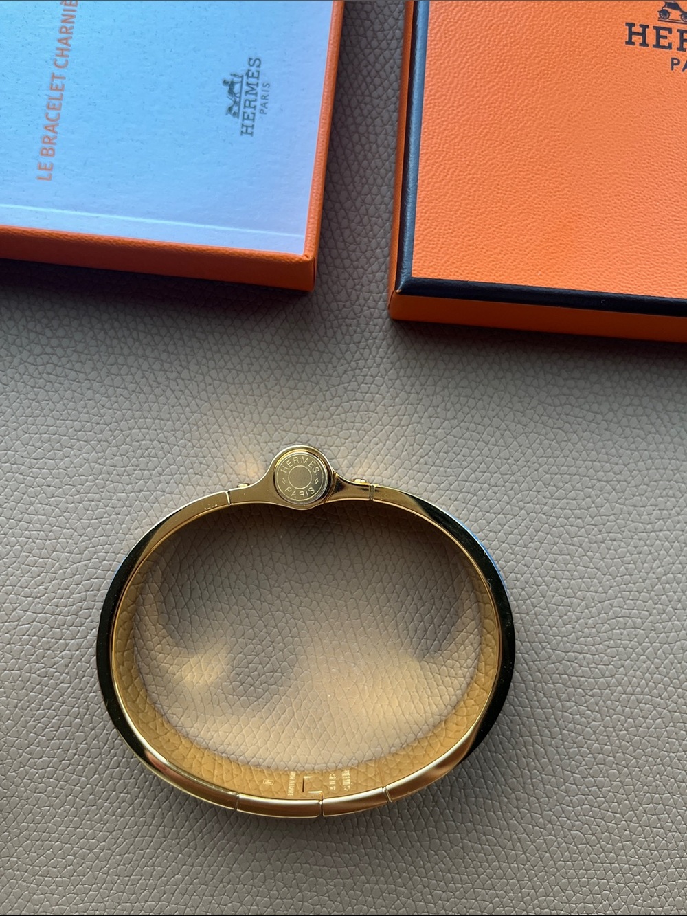 Hermes Blue Enamel and Gold Bracelet - Picture 6 of 15